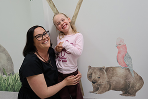 patient Isla Wagstaff with her mother Ashleigh Evans