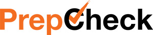 PrepCheck logo featuring the words PrepCheck and a tick mark in the letter c for check