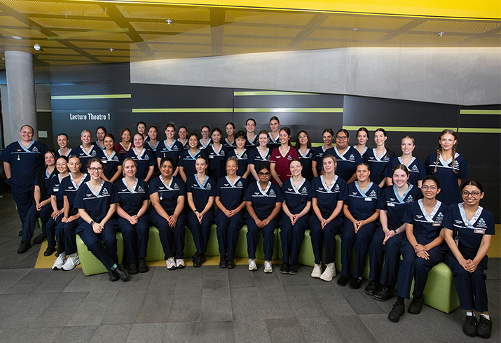 A large group of nursing and midwifery graduates who will be working at Fiona Stanley and Fremantle Hospitals